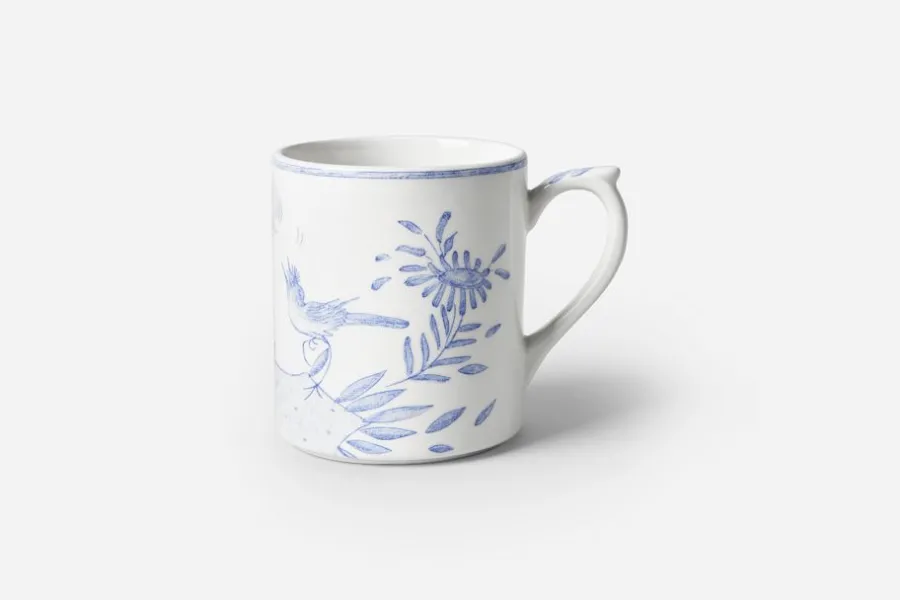 Gien Mugg Oiseau Bleu* Glas & Koppar