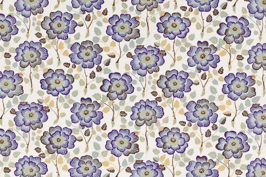 Josef Frank Tapetprov Krysantemer* Tapetprover|Mönstrade Tapeter