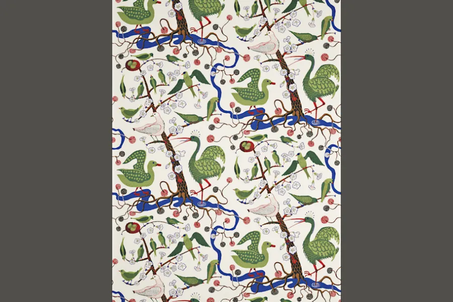 Josef Frank Tygprov Gröna Fåglar* Tygprover