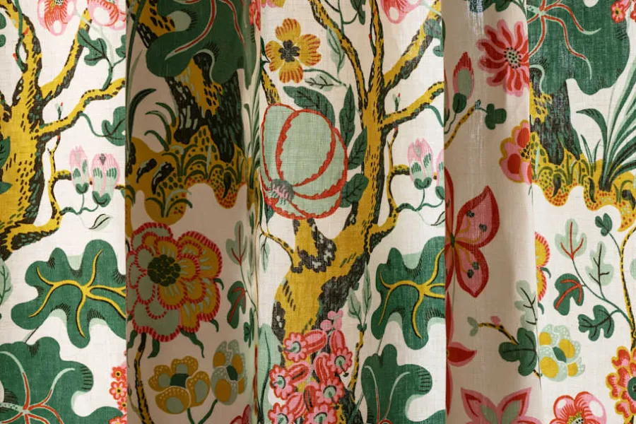 Josef Frank Tygprov Träd I Blom* Tygprover